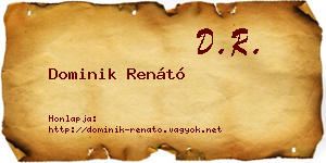 Dominik Renátó névjegykártya